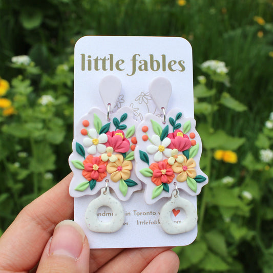 Spring vase bouquet earrings