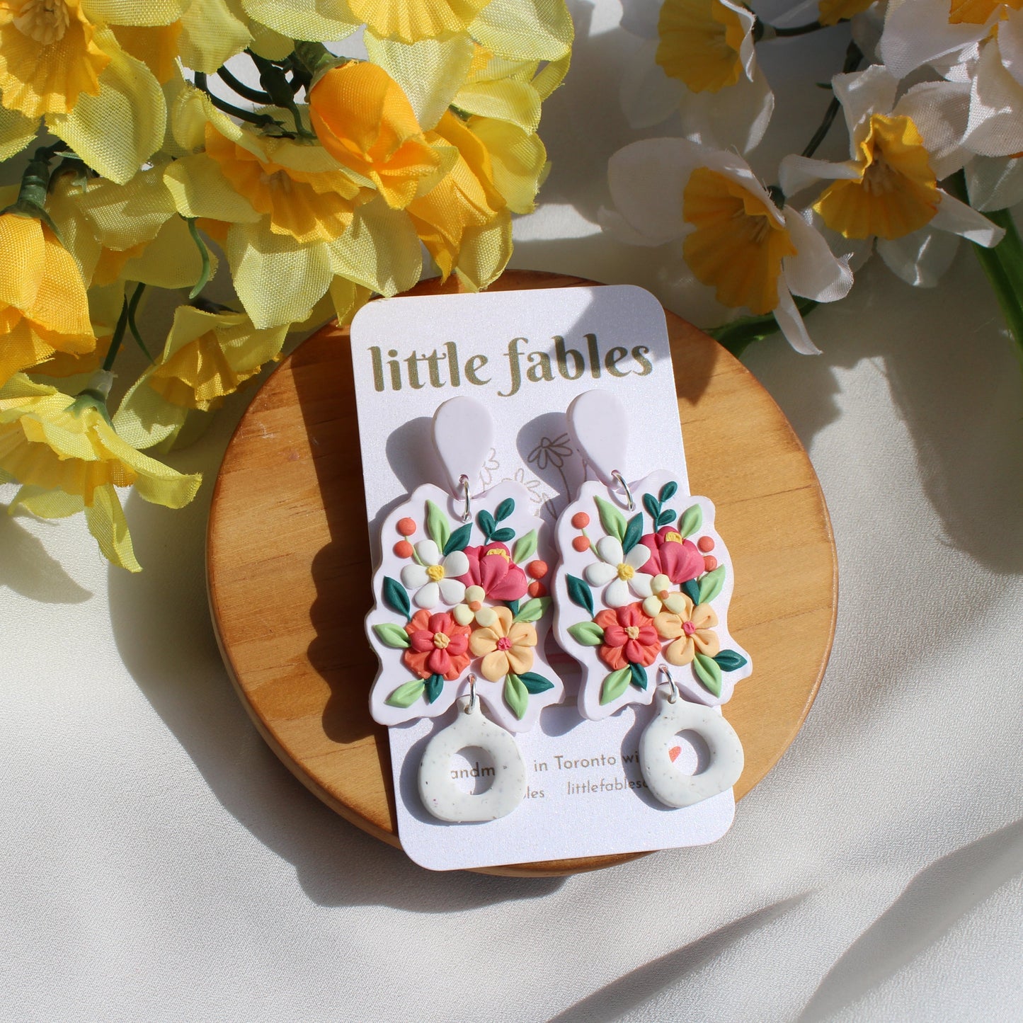 Spring vase bouquet earrings